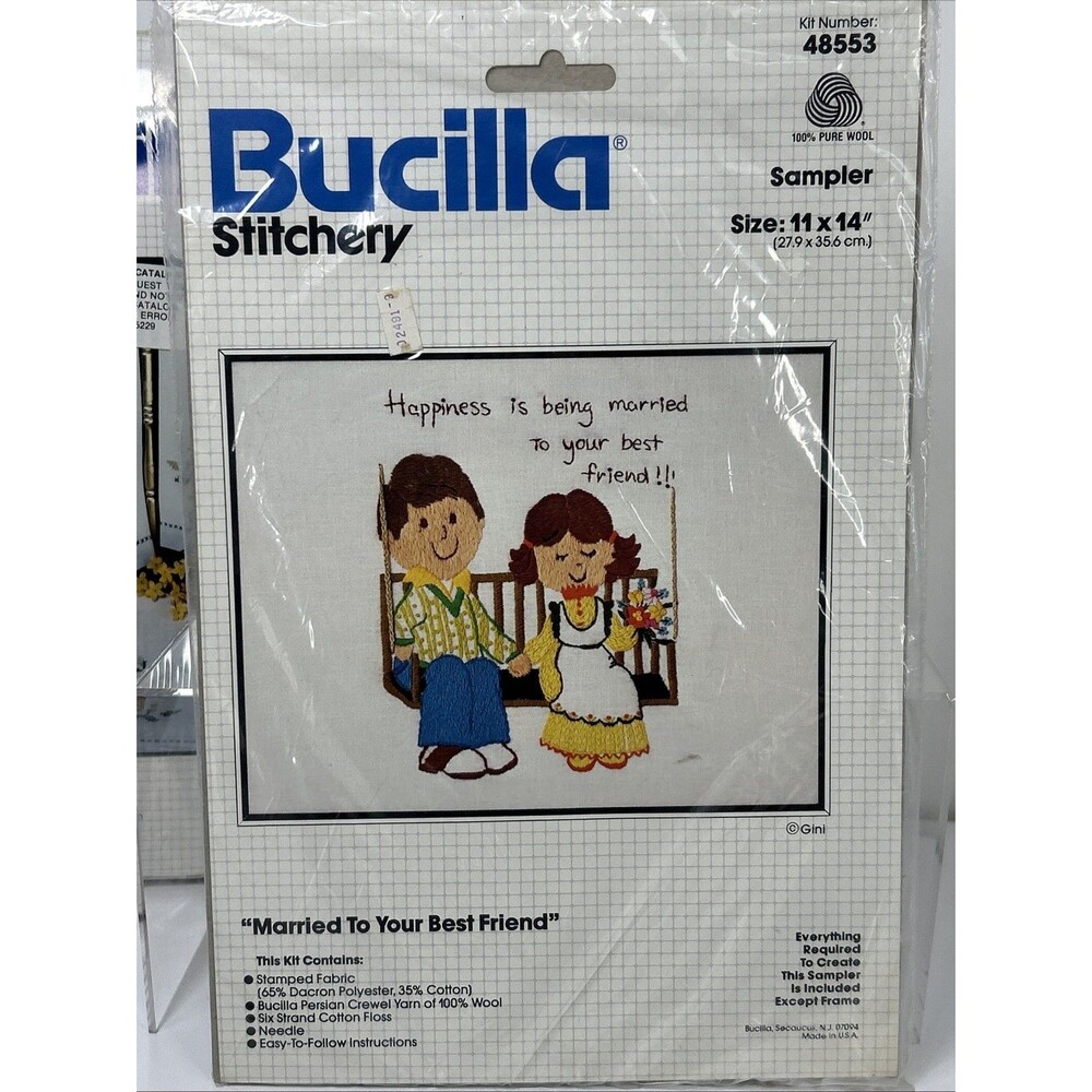 Bucilla Cross Stitch Kit Fancy Free Towel Butterfly Married To Your Bestfriend - Picture 3 of 4